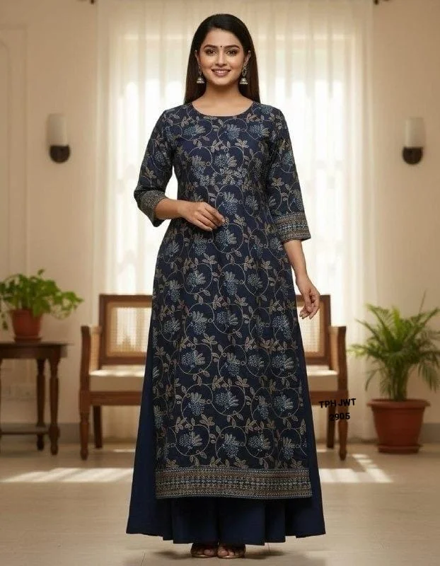 Premium Rayon Double-Layered Straight Kurta